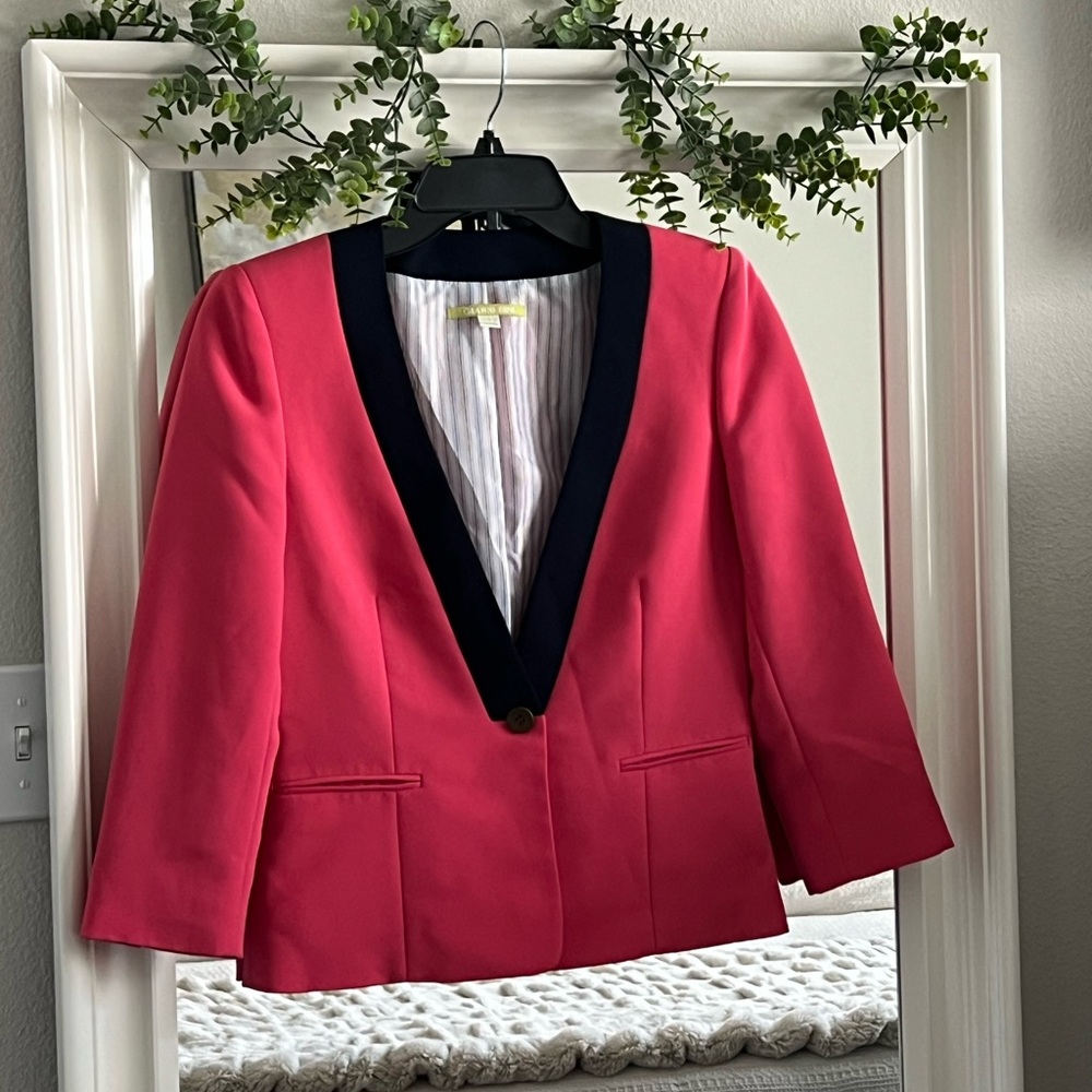 Gianni Bini Vibrant Pink Blazer with Black Accents